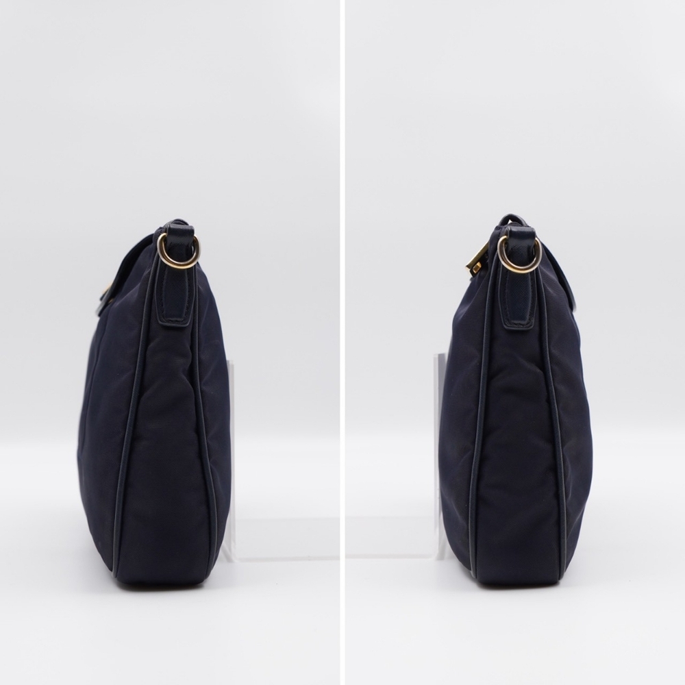 CB50 ❤️ PradaTessuto Nylon Saffiano Crossbody Bag Blue - Picture 6 of 14